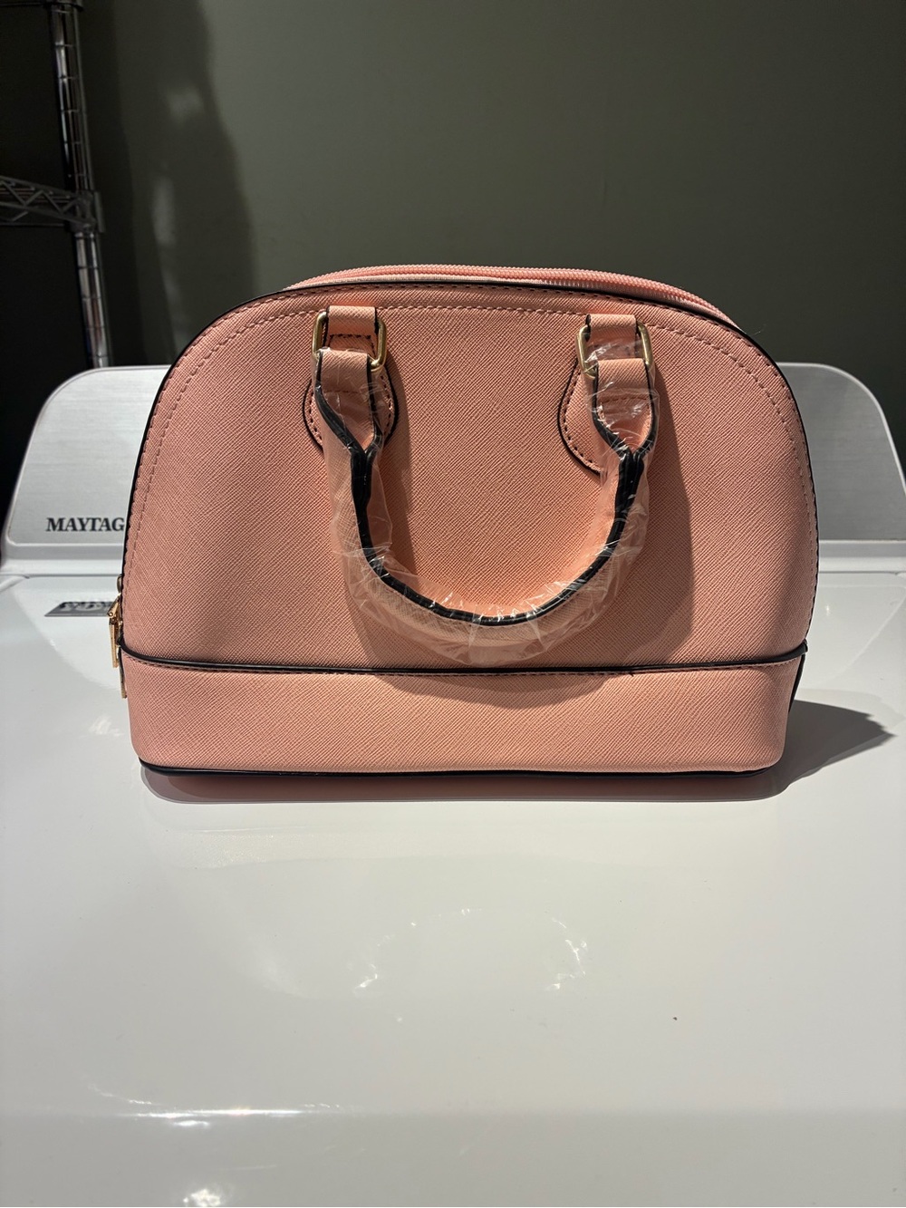 Structured Dome Satchel Handbag in Blush Pink